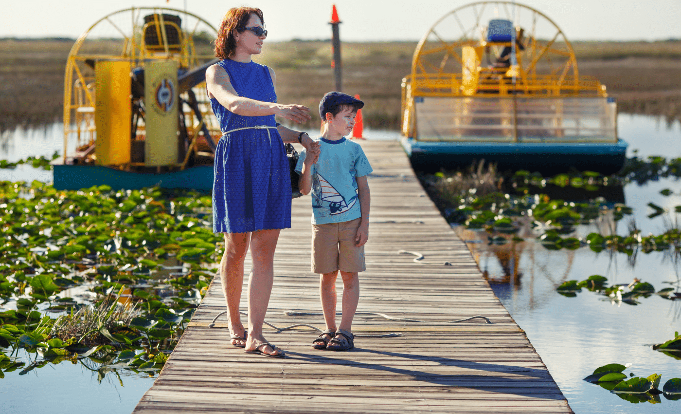 Parque Everglades com as crianças